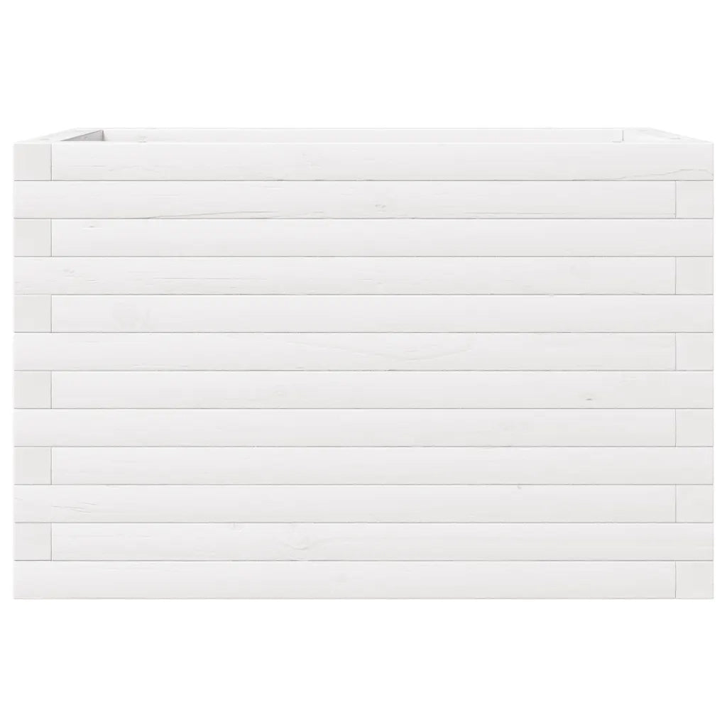 Fioriera da Giardino Bianca 70x40x46 cm Legno Massello di Pino 3282440