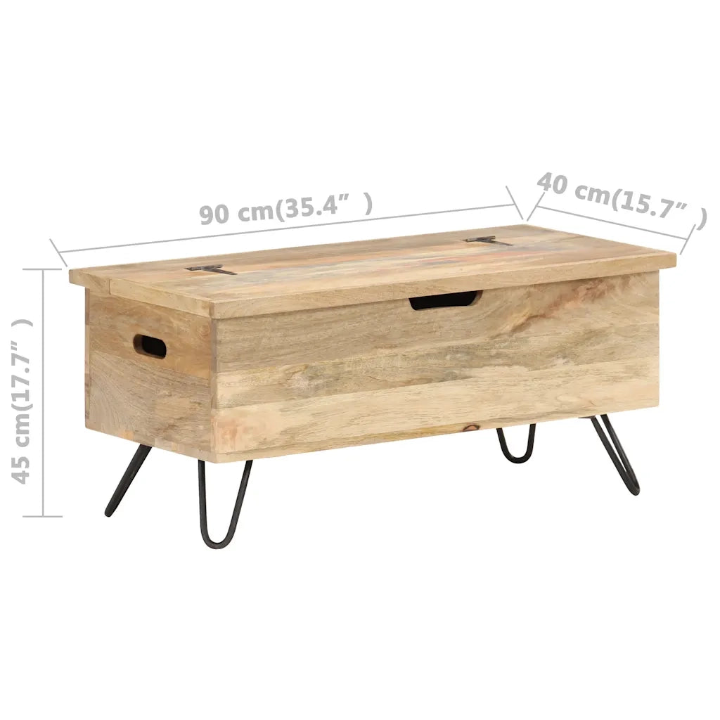 Baule 90x40x45 cm in Legno Massello di Mango CFW6184726