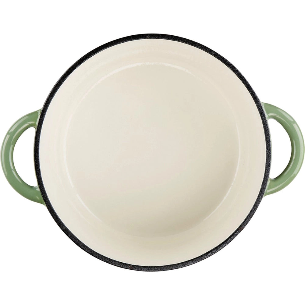Padella in Ghisa con Coperchio Casseruola 24 cm Verde Adatto a Tutti i Fornelli