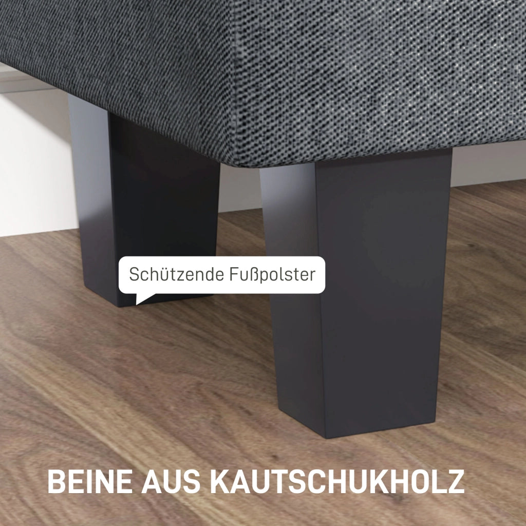 Poltrona in tessuto con gambe in legno ¨C zephmum ¨C Grigio scuro