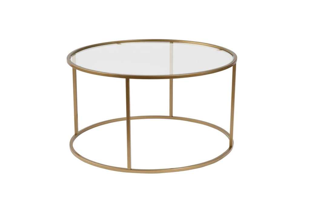 Tavolo basso in metallo "Aurum" - 80 x 80 x 43 cm - O trasparente