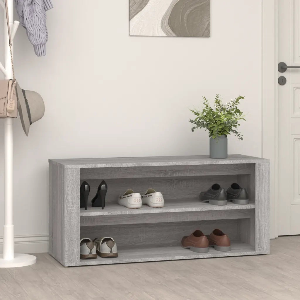 Scarpiera | Mobile per scarpe Grigio Sonoma 100x35x45 cm in Legno Multistrato