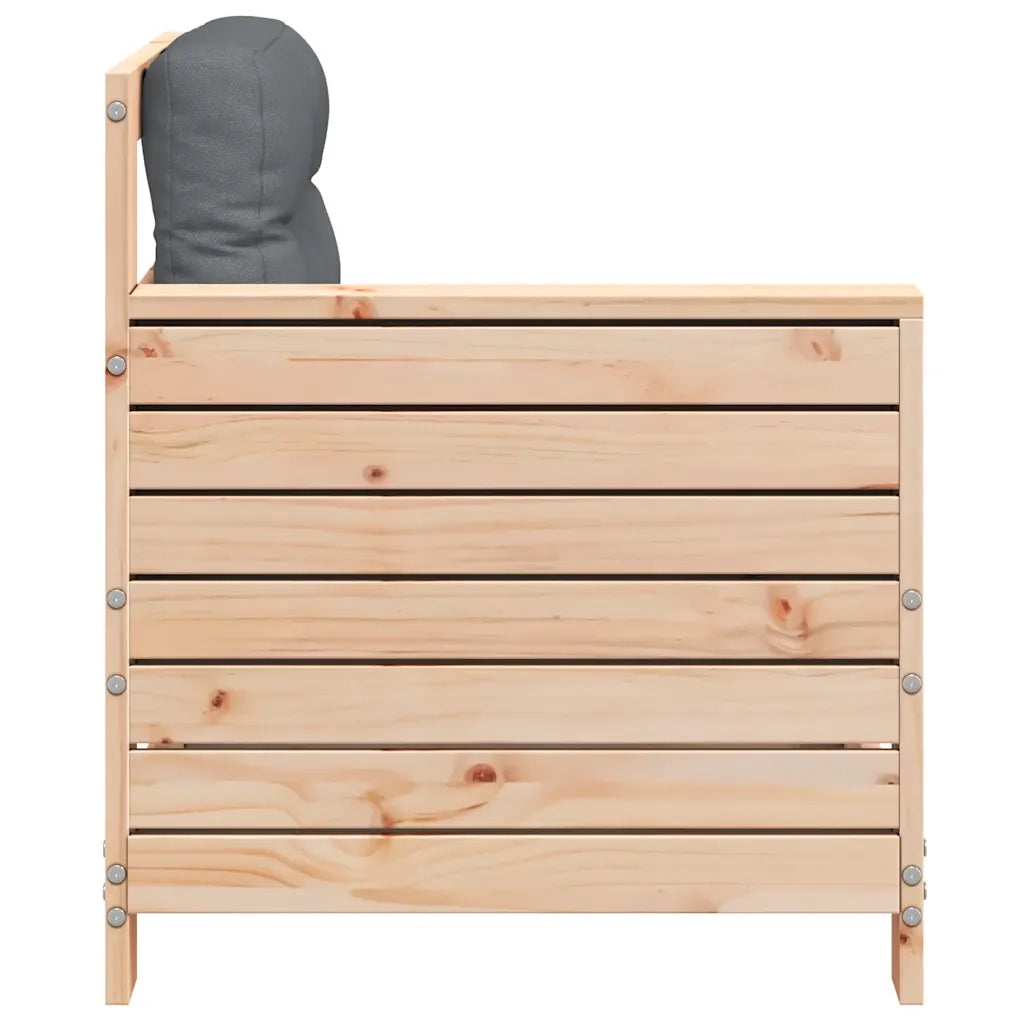Divano Giardino Senza Braccioli con Cuscino Legno Massello Pino 844920