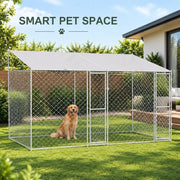 Dog Cage Silver 400 X 200 X 256 Cm Galvanized Steel