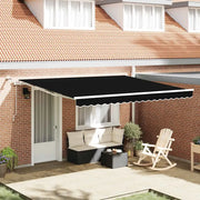 Tenda Retrattile Nero 400 × 350 cm Poliestere e Metallo 3330778