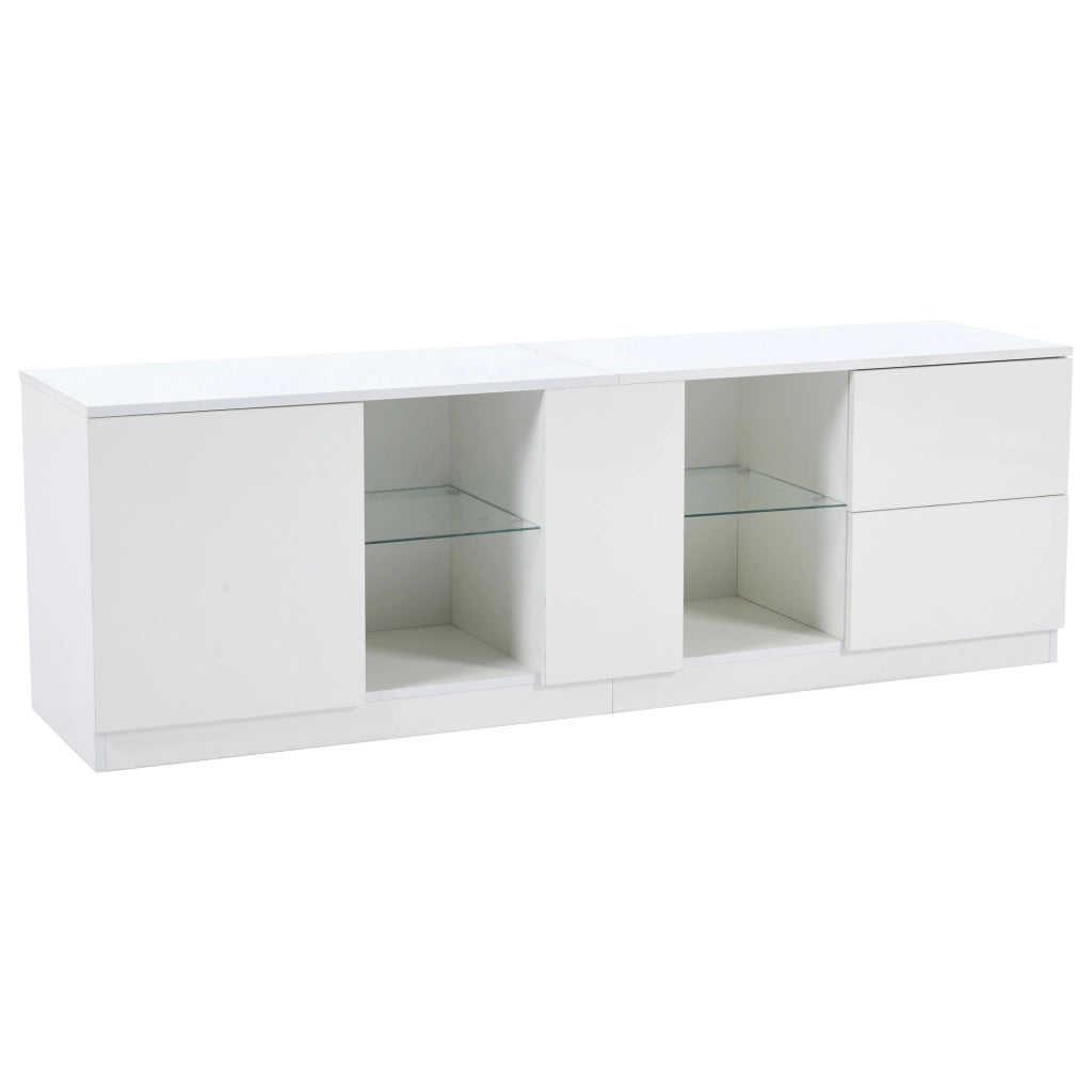 Mobile TV con LED ¨C MINIMAL ¨C Bianco Lucido, 160x40x52 cm