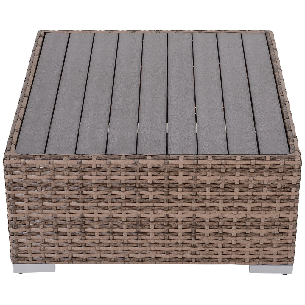 Set Salotto Giardino 7 Pezzi con Divano Modulabile e Tavolino ¨C zephmum ¨C Grigio, Polyrattan