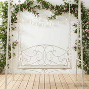 Panchina a Dondolo Acciaio 110 x 52,5 x 47 cm Bianco Antico