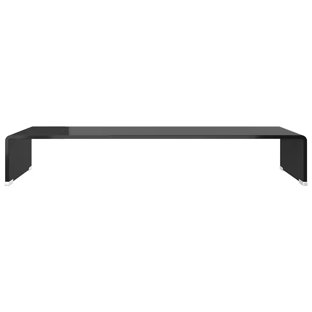 Mobile/Rialzo Porta TV-Supporto per TV in Vetro Nero 80x30x13 cm