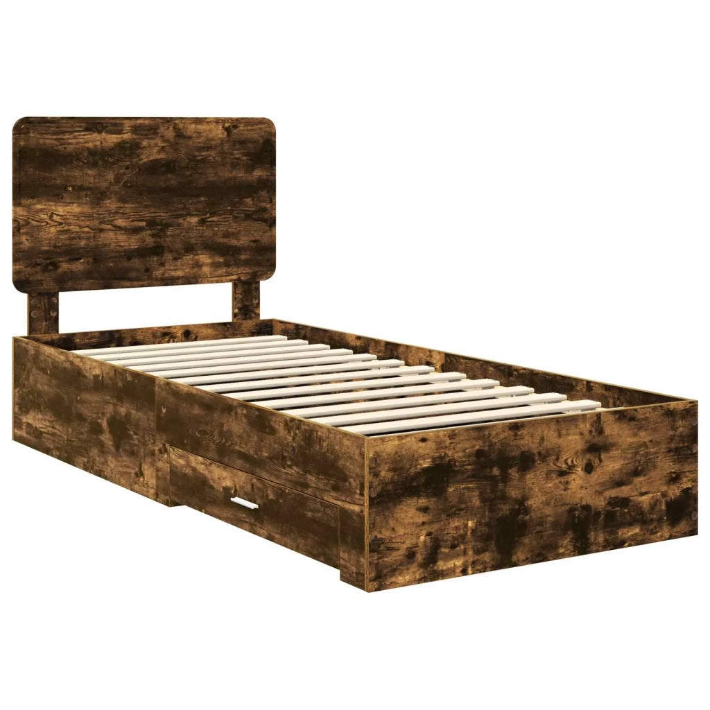 Struttura del letto Rovere fumé 100 x 200 cm Legno multistrato 3412823