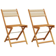 Sedie Bistr¨° 2 pz | Sedie da Esterno Beige in Legno Massello di Acacia e Corda