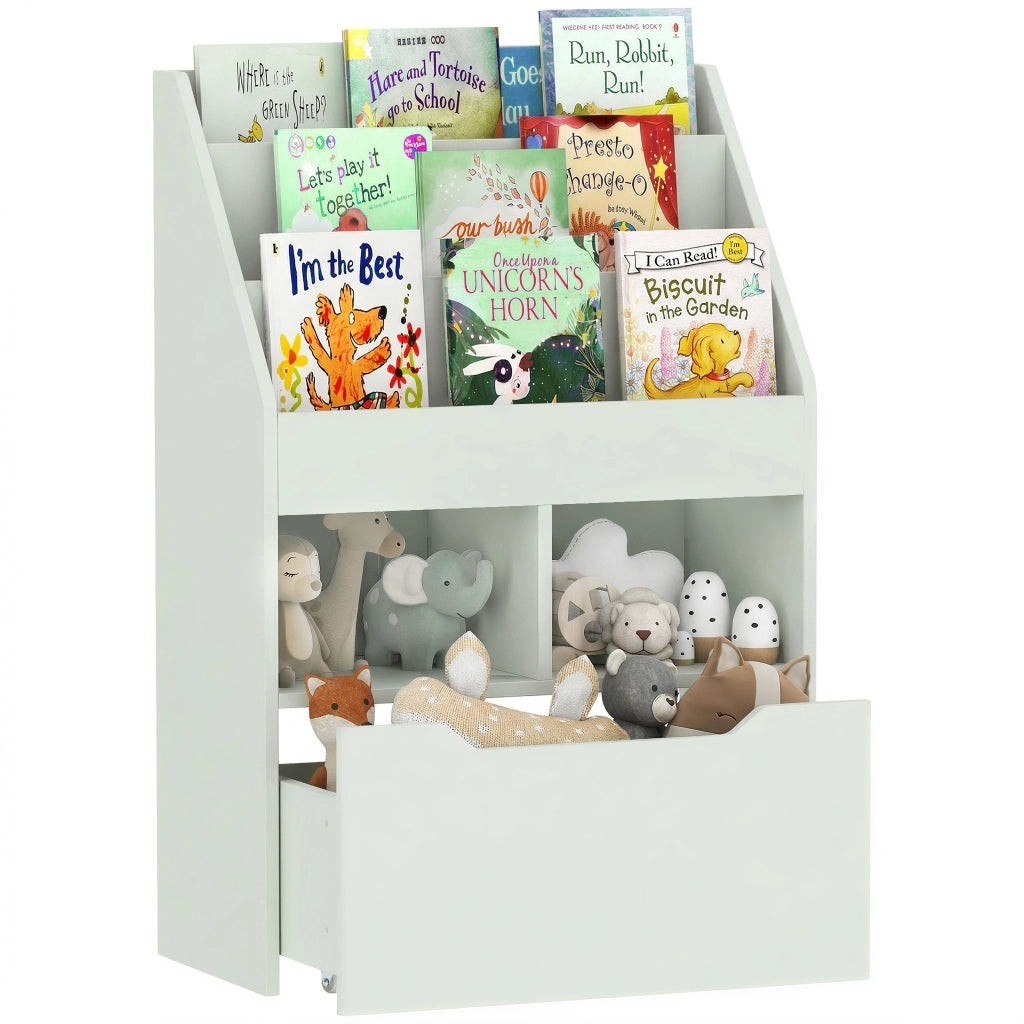 Libreria per Bambini con Cassetto ¨C zephmum ¨C Verde, MDF, 60x30x90
