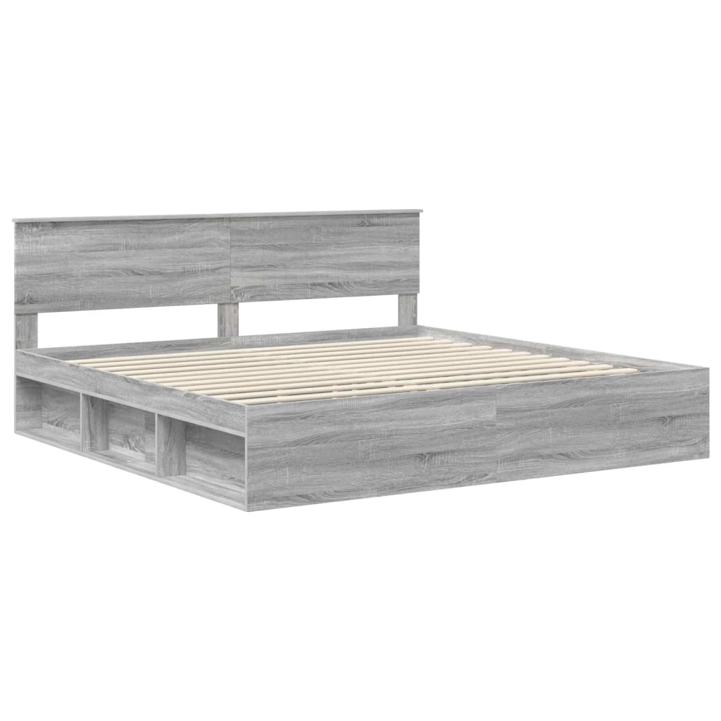 Letto matrimoniale | Letto per adulti | Struttura del letto Grigio Sonoma 200 x 200 cm Pino massello
