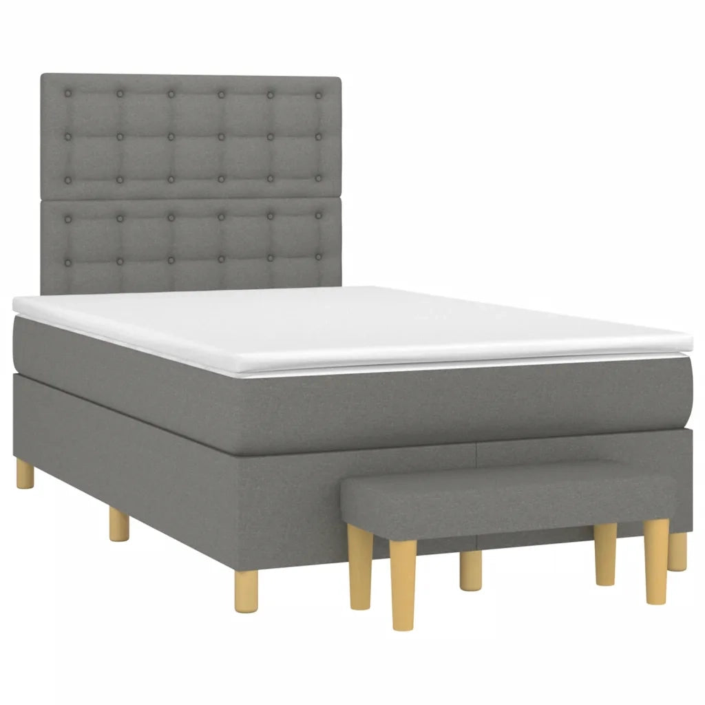 Giroletto a Molle con Materasso Grigio Scuro 120x200 cm Tessuto 3137462
