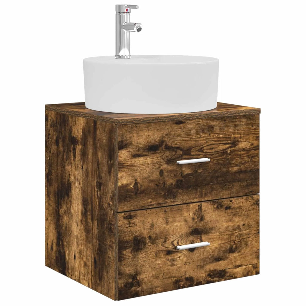 Set di Armadi da Bagno 3 pz Rovere Fumo 49,5 x 44,5 x 65 cm 3405879