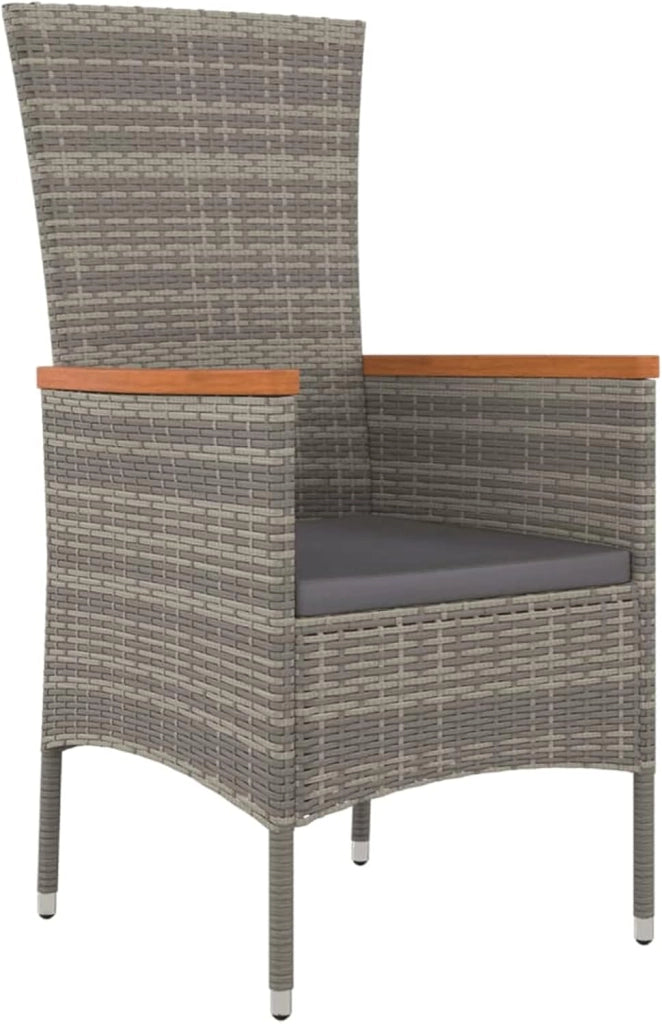 Set da pranzo da giardino 7 pezzi e cuscini in rattan sintetico grigio, set tavolo e sedie da giardino, tavolo da terrazza e sedie, set da giardino, mobili da giardino per esterni 3157539