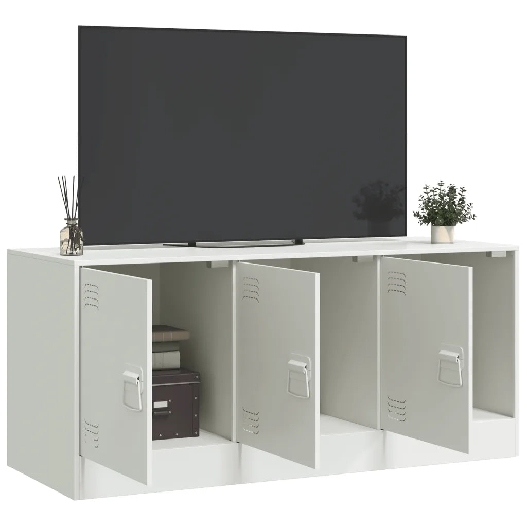 Mobile Porta TV Bianco 99x39x44 cm in Acciaio 841648