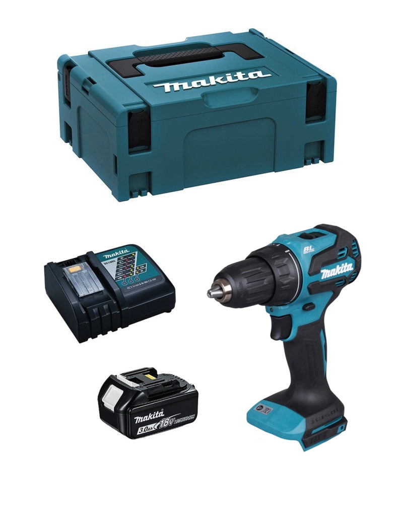 Trapano Avvitatore MAKITA DDF490RFJ1 (1 x 3,0 Ah + DC18RC + MAKPAC 2)