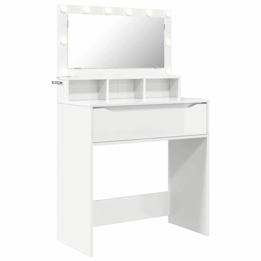 Tavoli da Trucco per Camera da Letto con cassetto Bianco Lucido