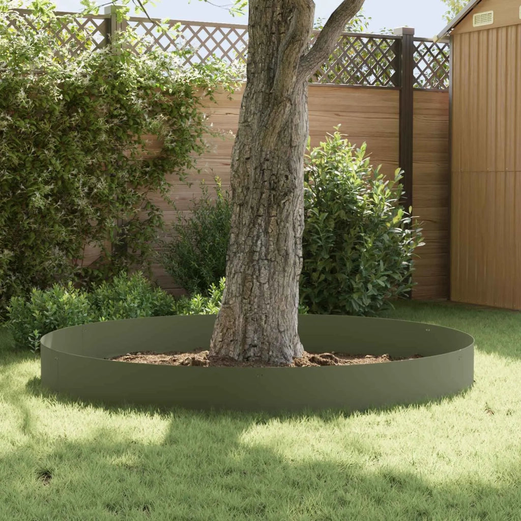 Bordura per Prato 20 pcs 103 x 30 cm metallo Verde Oliva 8008315