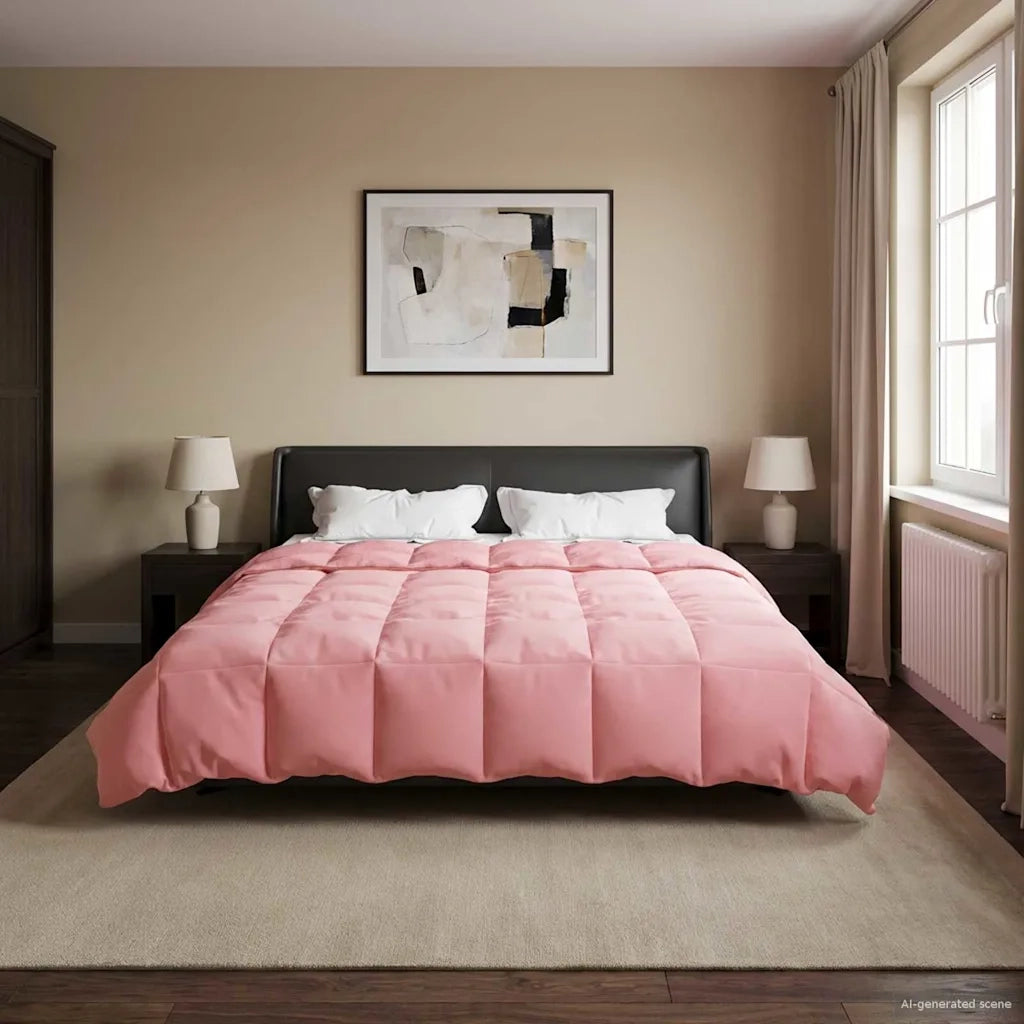 Duvet Estivo Trapuntato Rosa 220 x 240 cm Microfibra