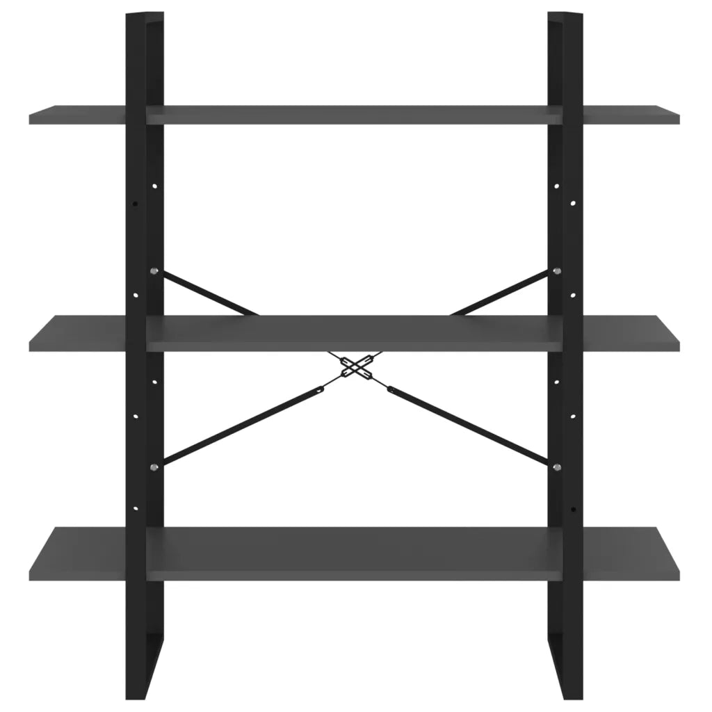 Libreria Grigia 100x30x105 cm in Legno Multistrato 806549