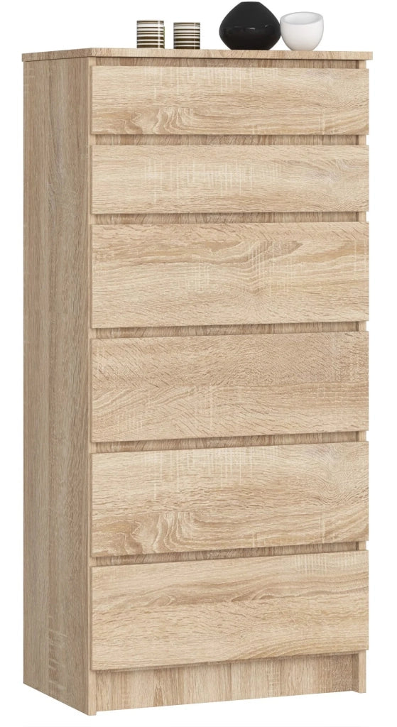 Cassettiera AKORD K60 Cassettiera Sonoma Quercia 60 cm 6 cassetti 60x40x130 cm