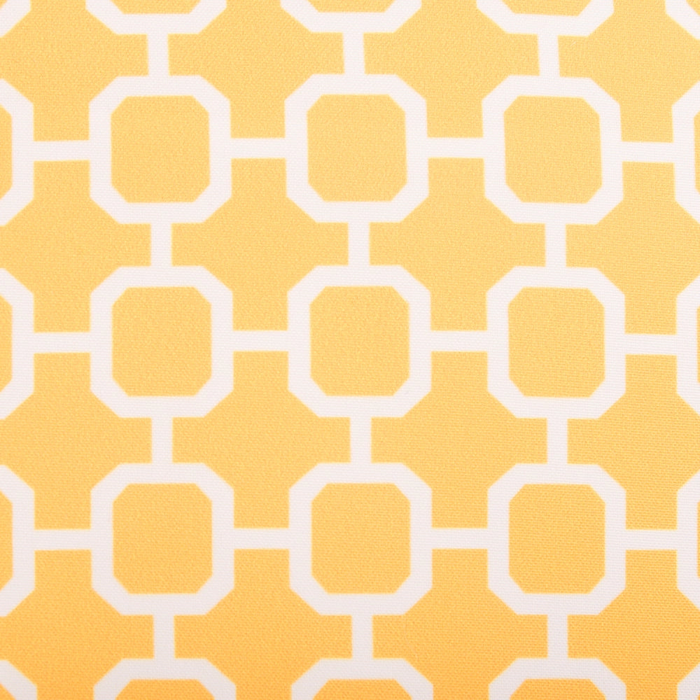 Set di 2 cuscini per sedili da esterno giallo con motivo geometrico legato con corde resistenti ai raggi UV