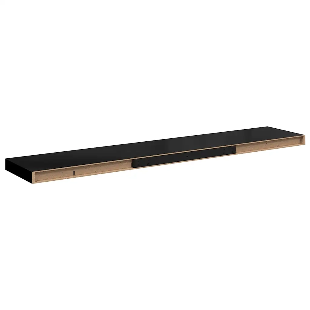Scaffali a Parete 4 pz Nero Lucido 120x23,5x3,8 cm in MDF cod mxl 32946