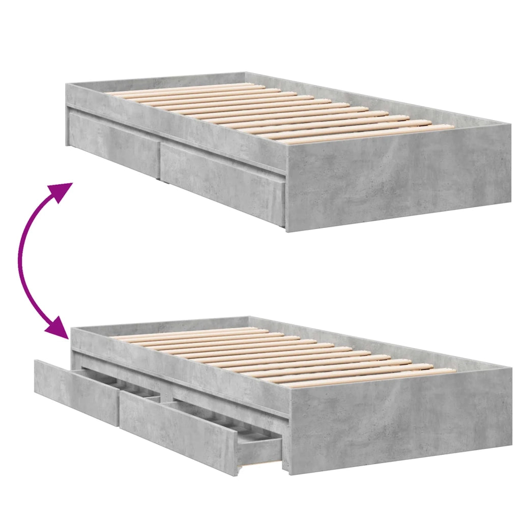 Telaio del letto con storage Grigio Cemento 80 x 200 cm 3429594