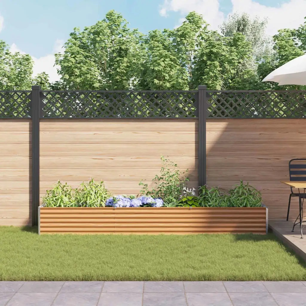 Fioriere | Cassetta per fiori | Letto rialzato da giardino 290 x 50 x 36 cm Acciaio zincato