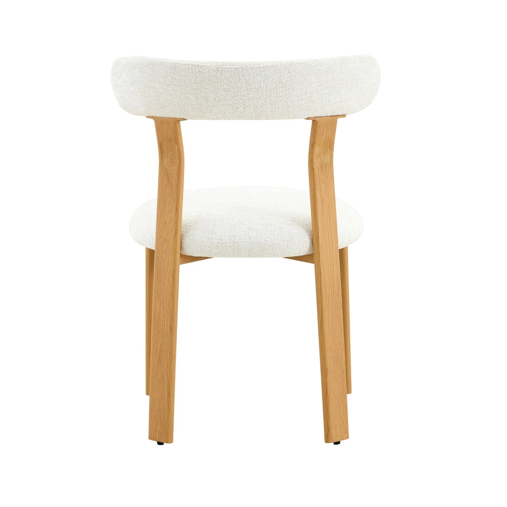 Sedia da Pranzo con Schienale Ergonomico e Seduta Imbottita, in Sherpa Bianco 79 cm