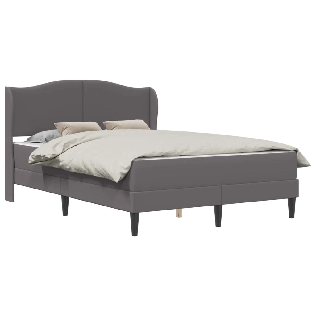 Struttura del letto con testiera Grigio 140 x 190 cm Similpelle