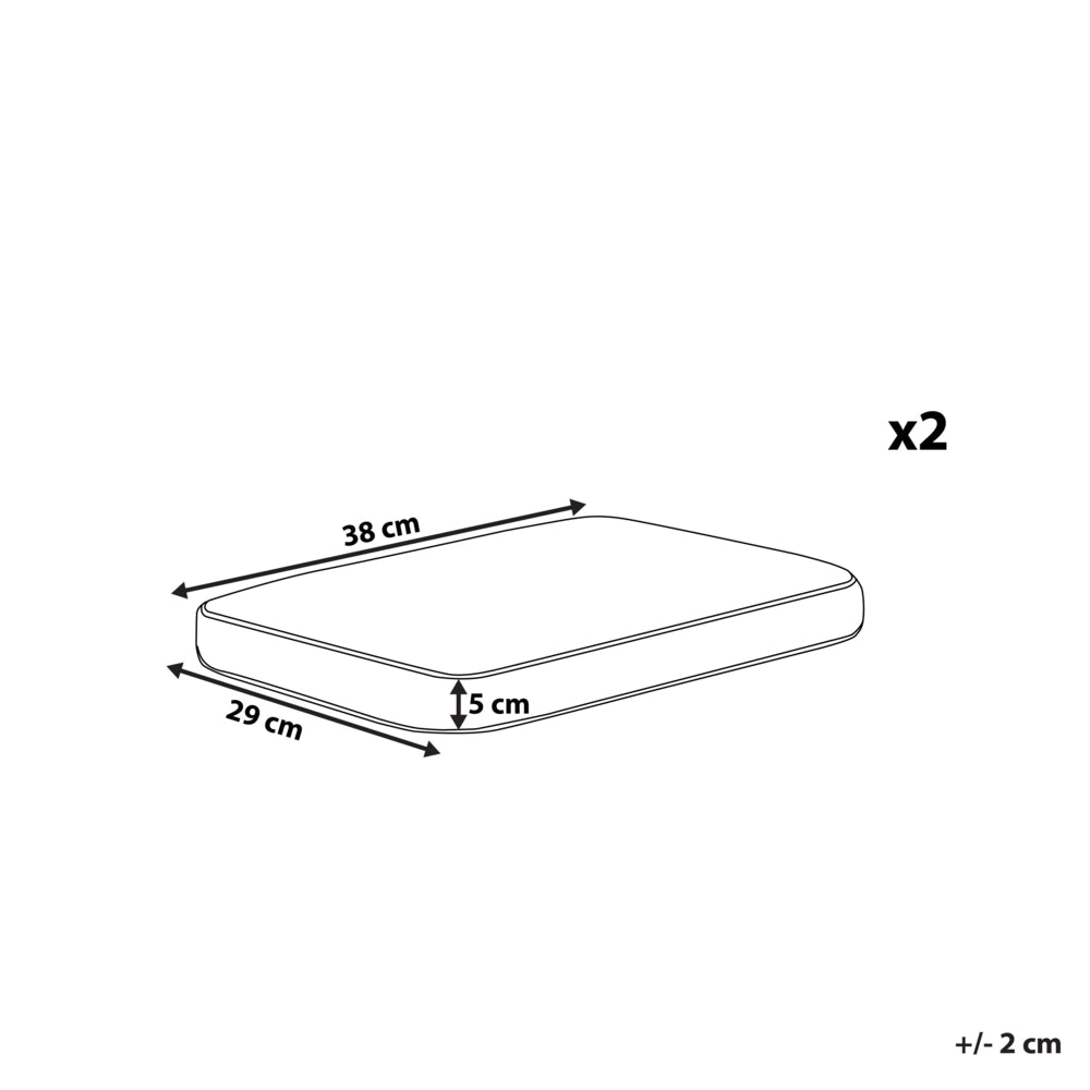 Set di 2 cuscini per sedie da esterno con lacci e rivestimento rimovibile bianco resistenti ai raggi UV