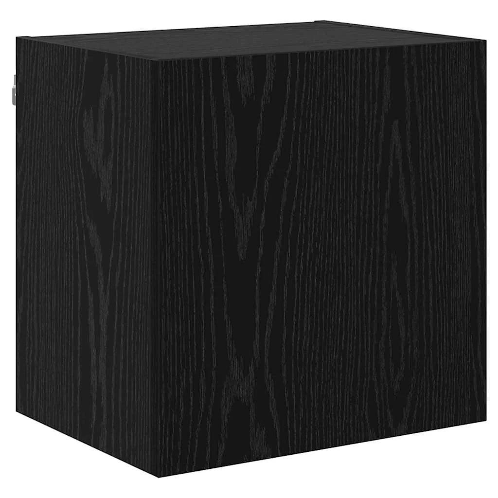 Mobile porta TV a parete moderno ed elegante 40,5 x 30 x 102 cm organizzato con ripiani in legno ingegnerizzato rovere nero 02_0056072