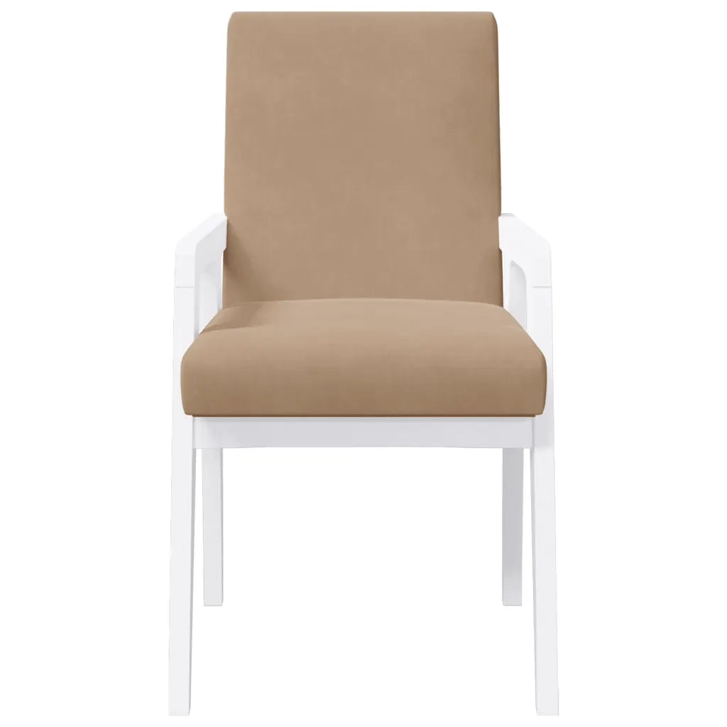 Sedie da Pranzo con Cuscini 2 pz Bianco Legno Massello di Hevea 4102485