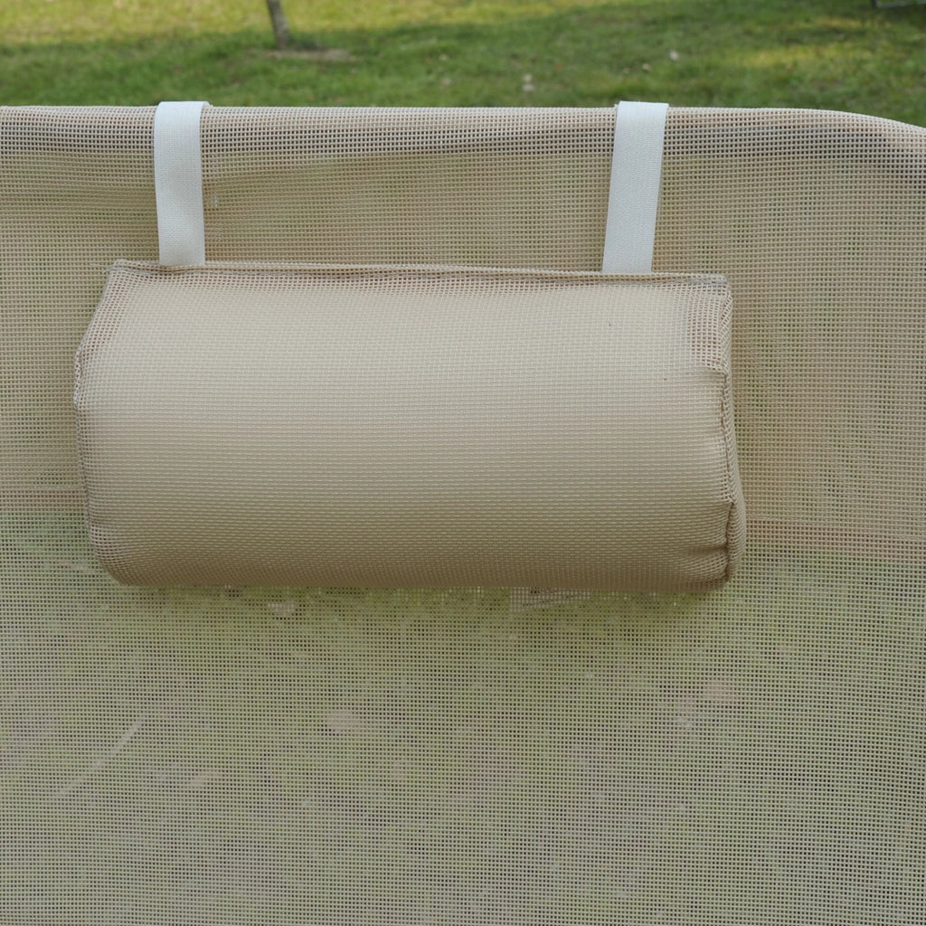 Letto singolo pieghevole con schienale reclinabile ¨C zephmum ¨C beige, 4 livelli, metallo e tessuto