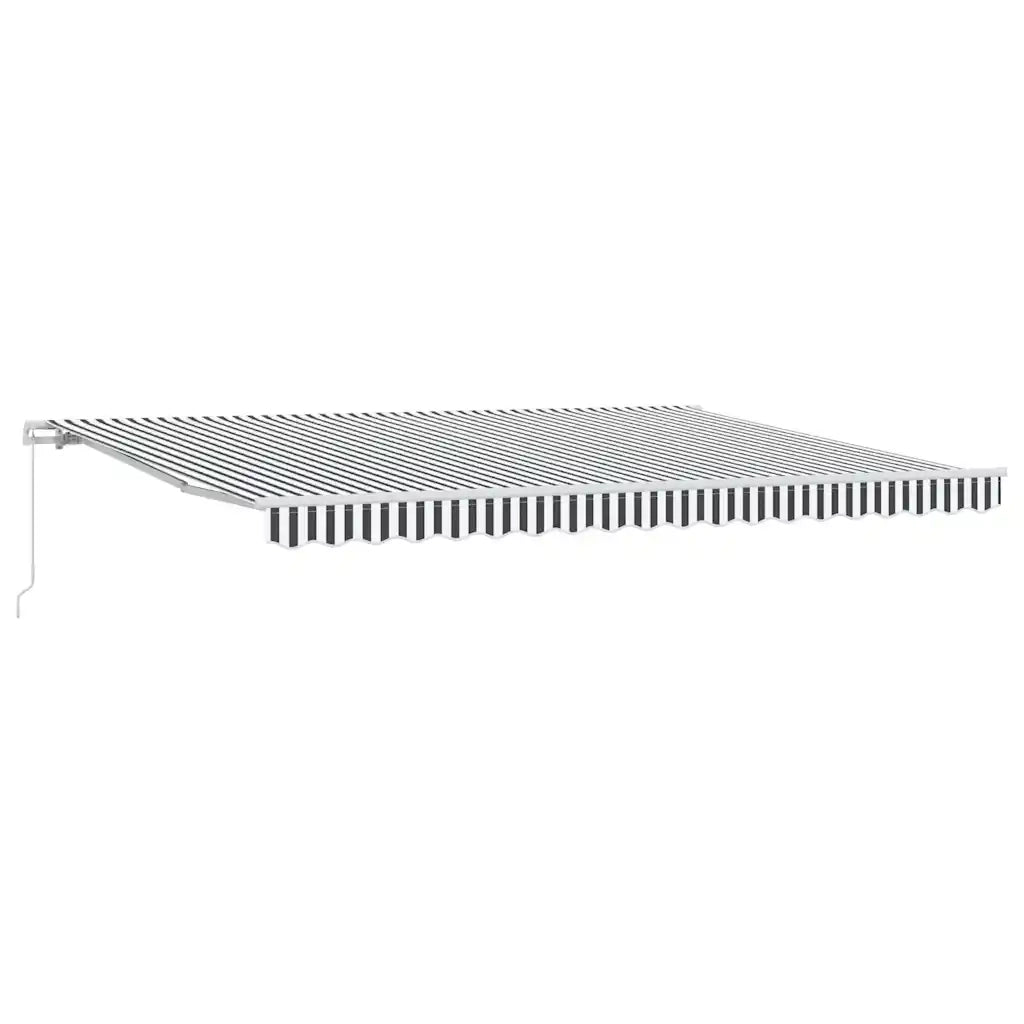 Tenda da Sole Retrattile Manuale Antracite e Bianco 450x300 cm