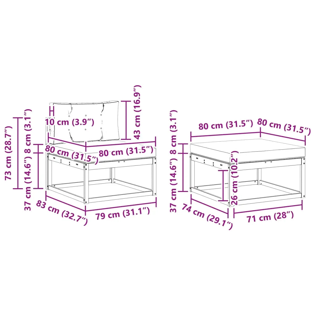 Set di divani da esterno 6 pz Bianco e Beige 3386822