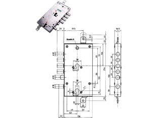 SERRATURA TRIPLICE APPLICARE MULTIF. SCROCCO CIL. EUR. BLINDATE 85595  mm.63 SX (85595S)    MOTTURA