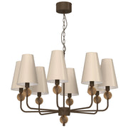 Lampadario decorativo Grenada 8xE14 marrone/beige Luminex
