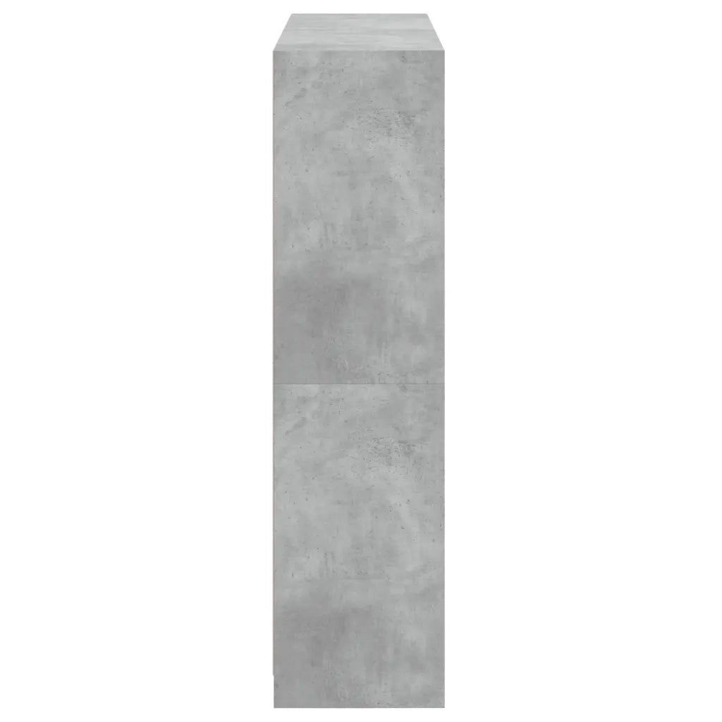 Libreria Ante-Scaffale per Libri-Mobile di Stoccaggio Grigio Cemento 136x37x142 cm in Legno Multistrato 673652