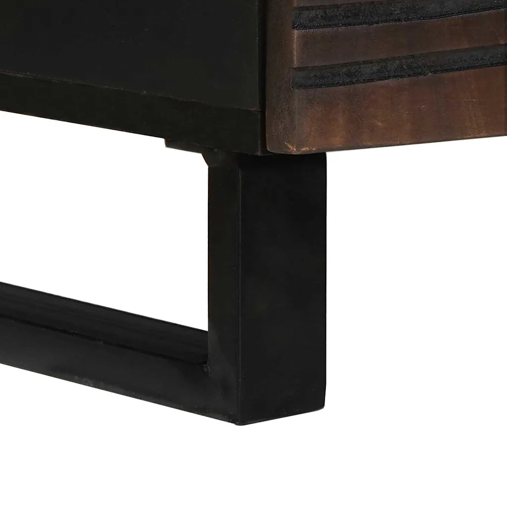 Tavolino da Salotto con Cassetto-Tavolino da soggiorno-Tavolo Marrone e Nero 80 x 54 x 40 cm 858805