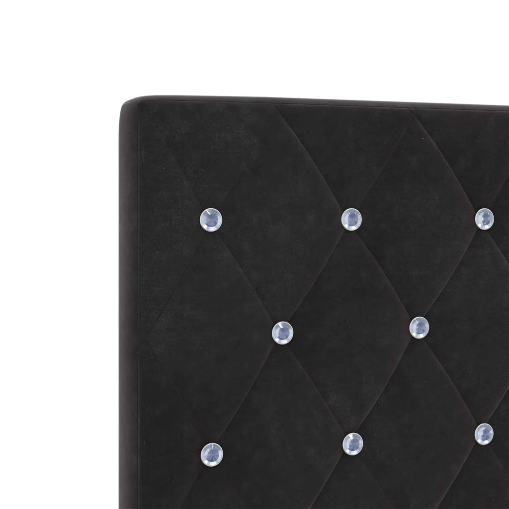Letto box spring con materasso Nero 120 x 190 cm Velluto 3453598