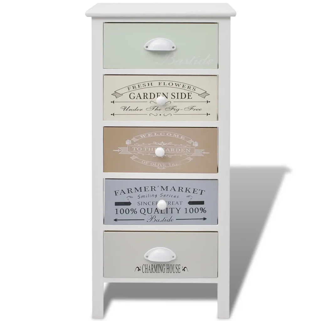 Mobile in Stile Francese con 5 Cassetti in Legno 242878