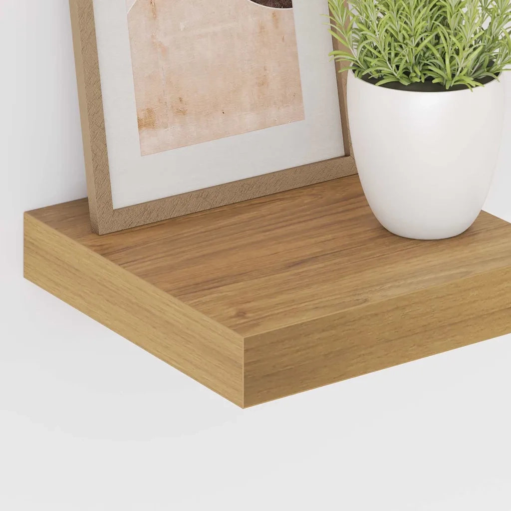 2 pz Scaffale da parete | Ripiano a parete | Mensola a parete Marrone 23 x 23,5 x 4 cm