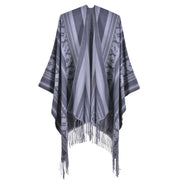 Sciarpa jacquard da donna, stile street europeo e americano, con spacco, cappa spessa e calda