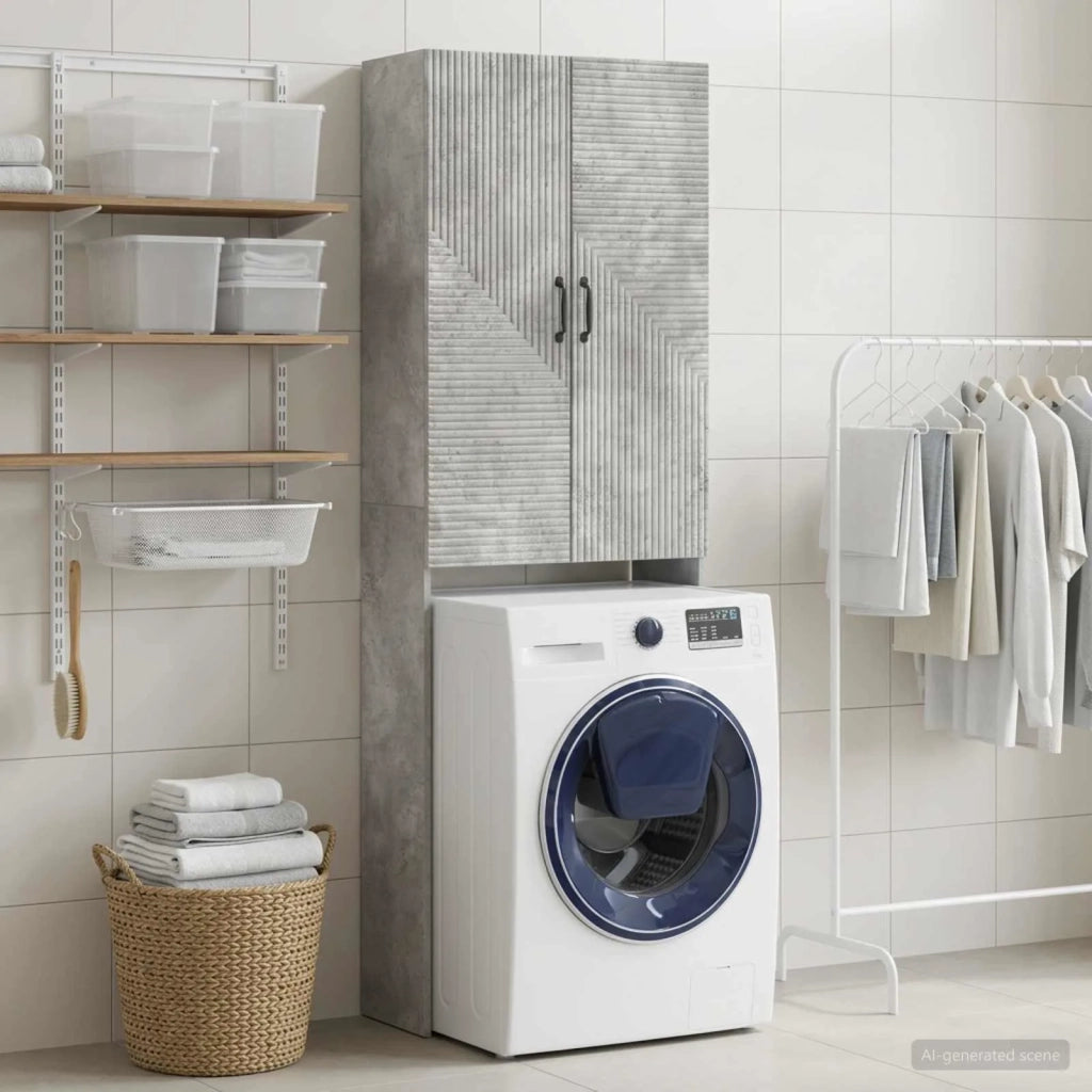 Mobile Bagno HAARLEM Grigio Cemento 66 x 25,5 x 190 cm 896918