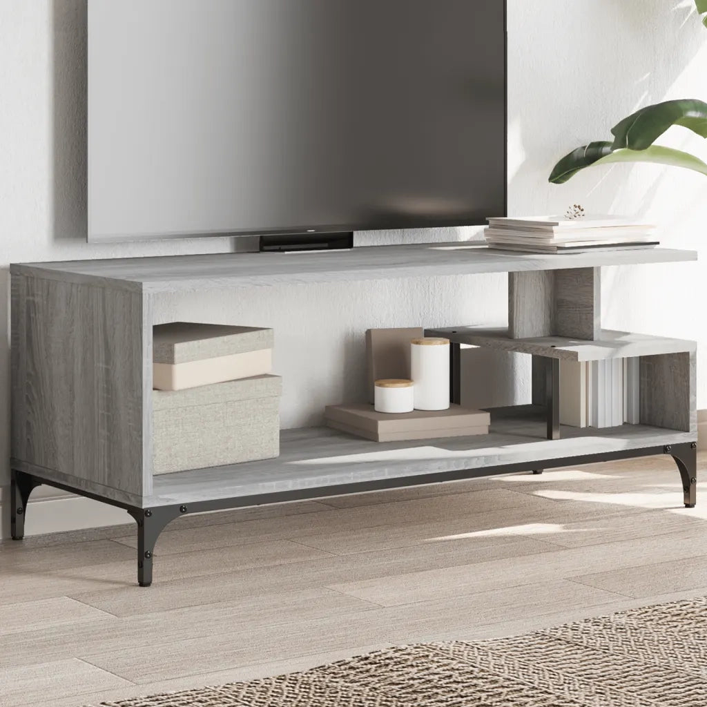 Mobile TV | Armadietto TV | Mobile Porta TV Grigio Sonoma 102x40x41cm Legno e Acciaio a Polvere