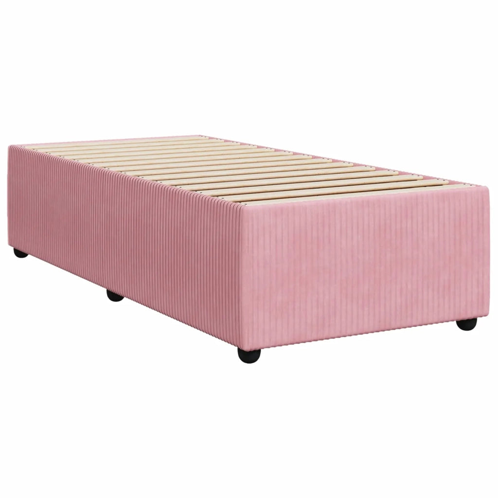 Letto box spring con materasso Rosa 90 x 190 cm Velluto 3454516